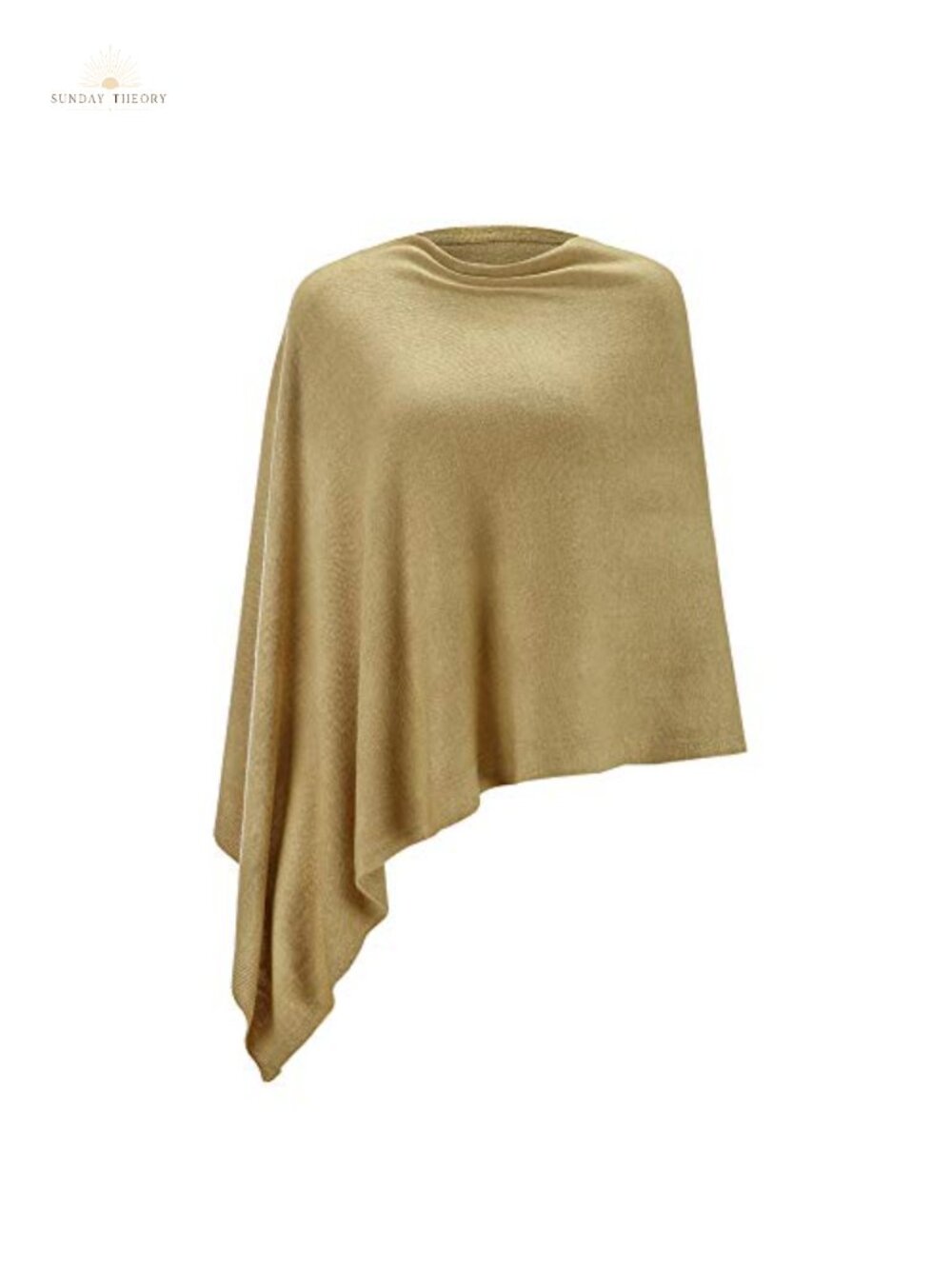 Faux Cashmere Knitted Poncho Shawl Wrap Lightweight Cape Scarf